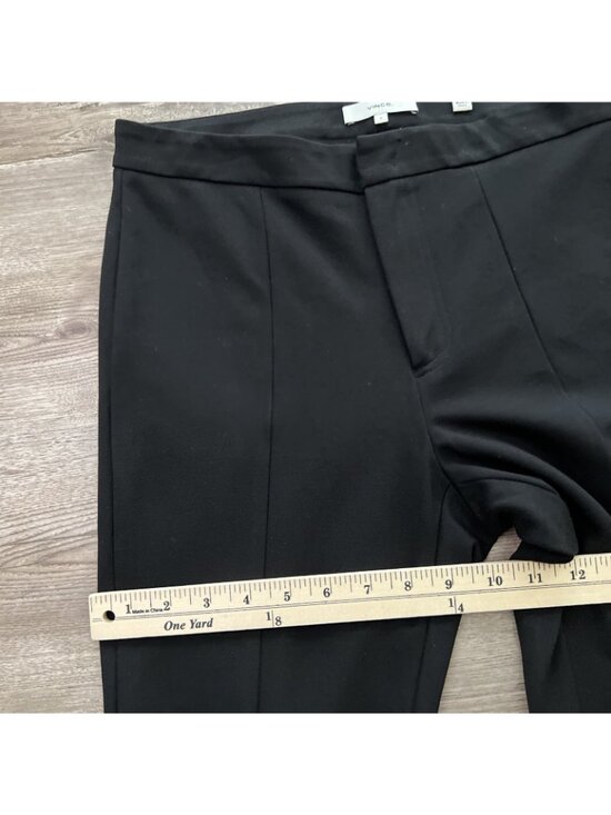 Vince Tapered Stove Pipe Pant Womens 6 Black Pintuck Ponte Full Length - Picture 12 of 16